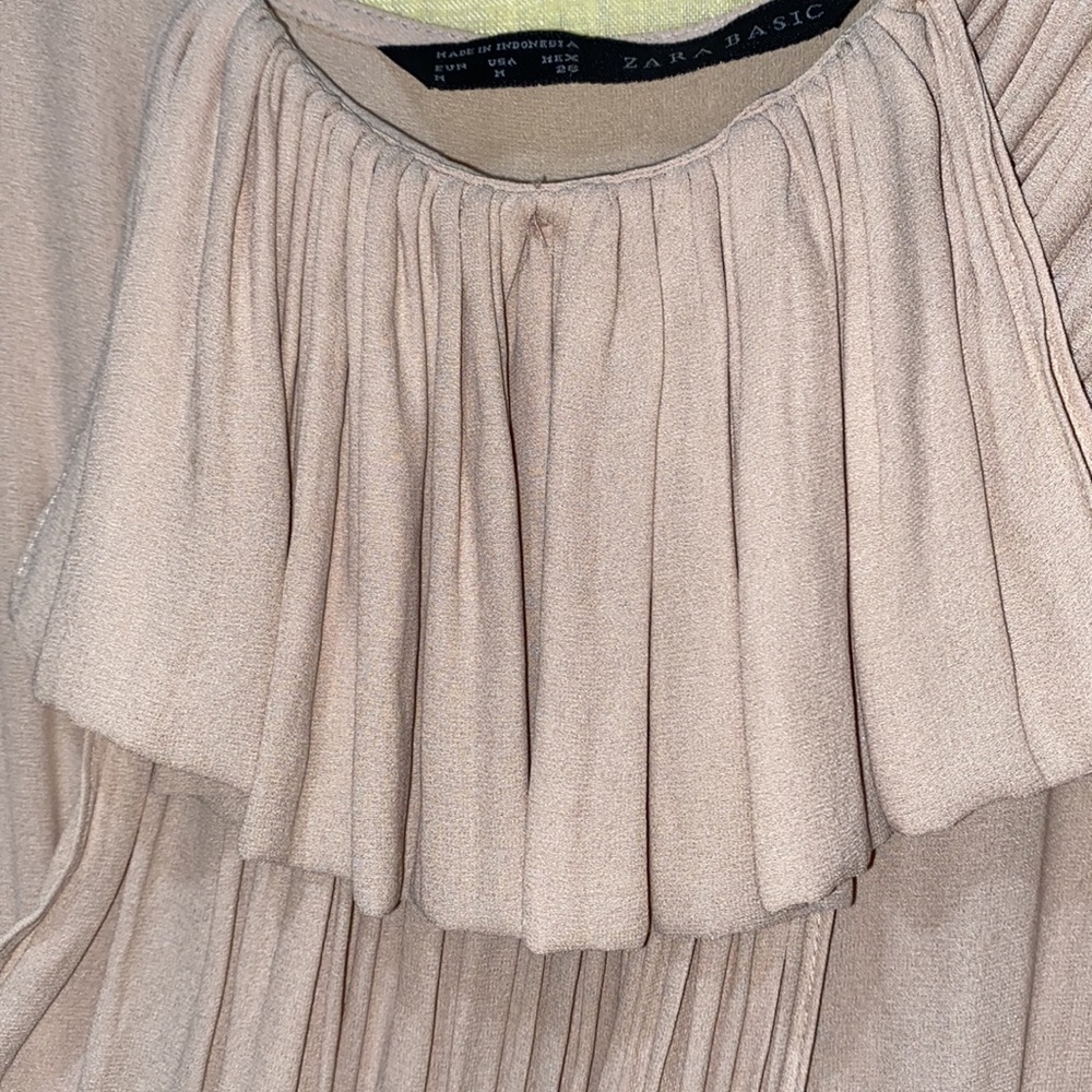 Zara Basic Chiffon/ Polyester Draped Bodice Side … - image 5